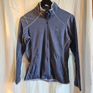 Columbia Womens Blue Heather Full Zip Fleece Jacket Thumbholes Size M